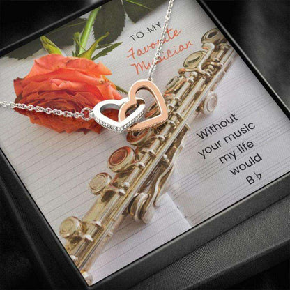 Friend Necklace, Musician Flute Necklace “ Gift Necklace With Message Card Gifts For Friend Rakva