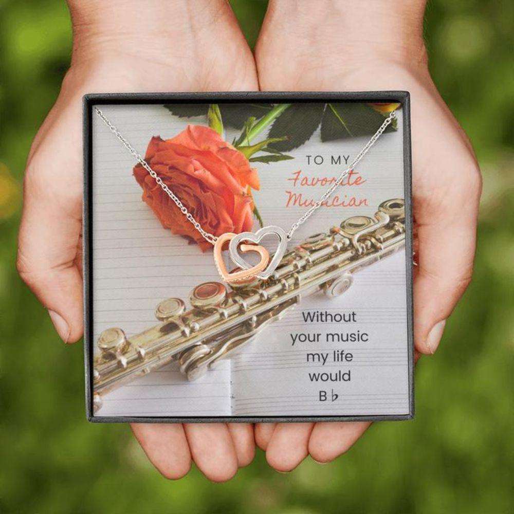 Friend Necklace, Musician Flute Necklace “ Gift Necklace With Message Card Gifts For Friend Rakva