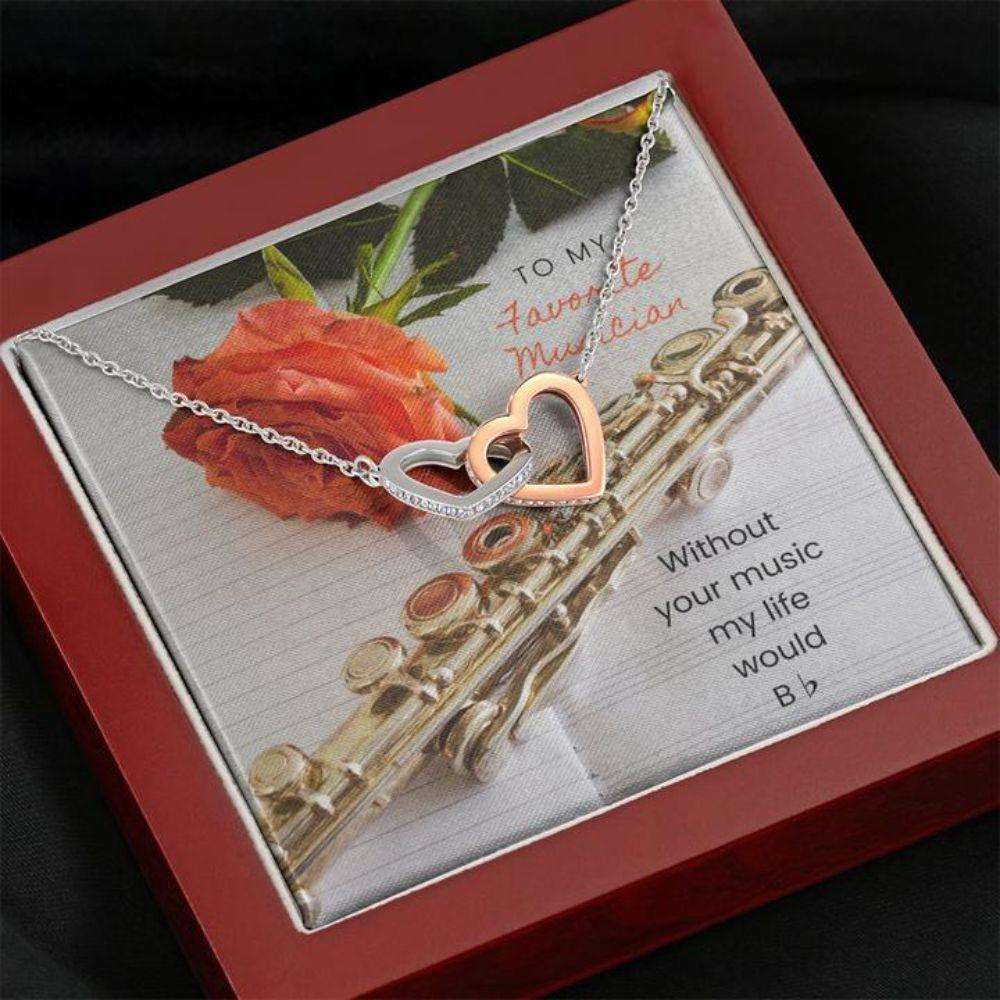 Friend Necklace, Musician Flute Necklace “ Gift Necklace With Message Card Gifts For Friend Rakva