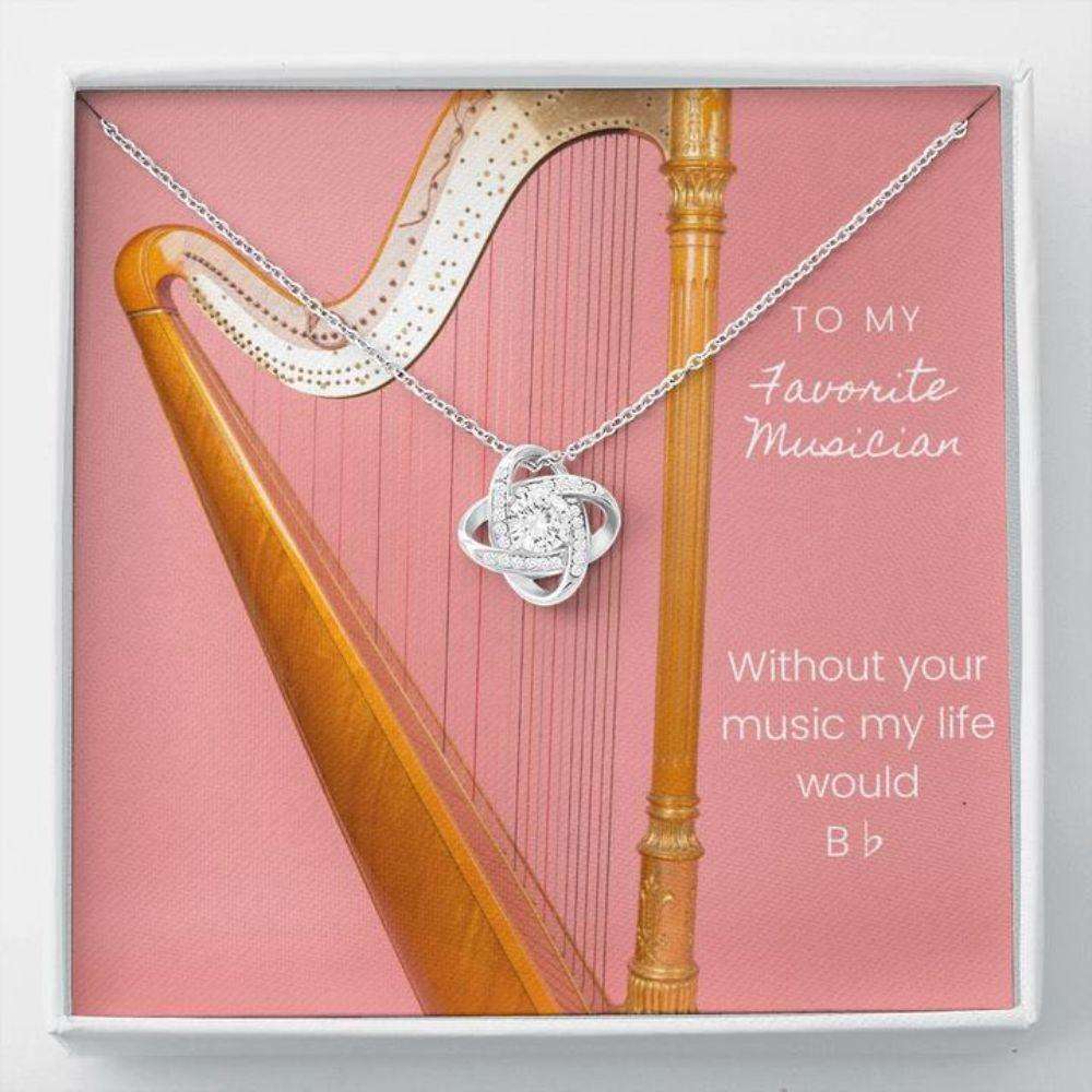 Friend Necklace, Musician Harp Necklace Stronger Together Gift Necklace Gifts For Friend Rakva