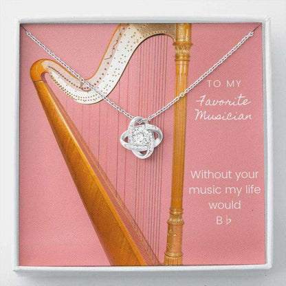 Friend Necklace, Musician Harp Necklace Stronger Together Gift Necklace Gifts For Friend Rakva