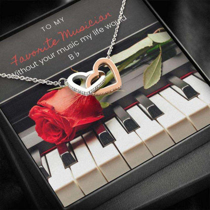 Friend Necklace, Musician Piano Necklace “ Gift Necklace With Message Card Gifts For Friend Rakva