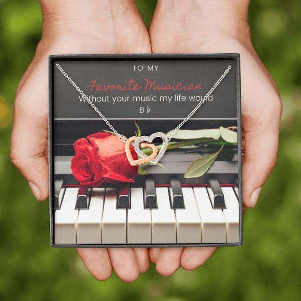 Friend Necklace, Musician Piano Necklace “ Gift Necklace With Message Card Gifts For Friend Rakva