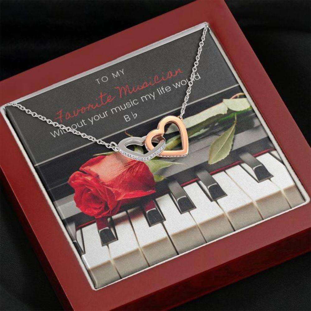 Friend Necklace, Musician Piano Necklace “ Gift Necklace With Message Card Gifts For Friend Rakva