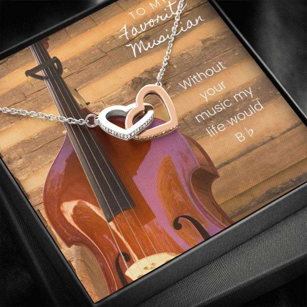 Friend Necklace, Musician Upright Bass Necklace “ Gift Necklace With Message Card Gifts For Friend Rakva