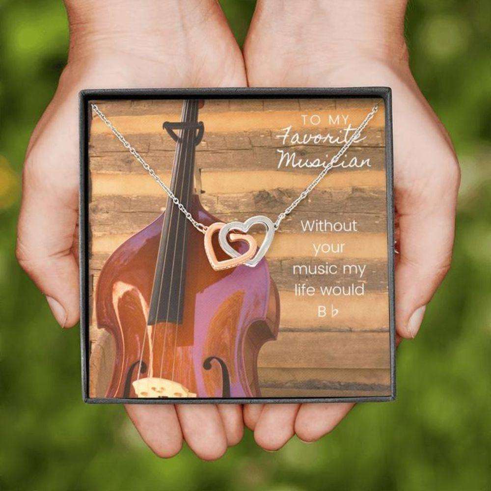 Friend Necklace, Musician Upright Bass Necklace “ Gift Necklace With Message Card Gifts For Friend Rakva