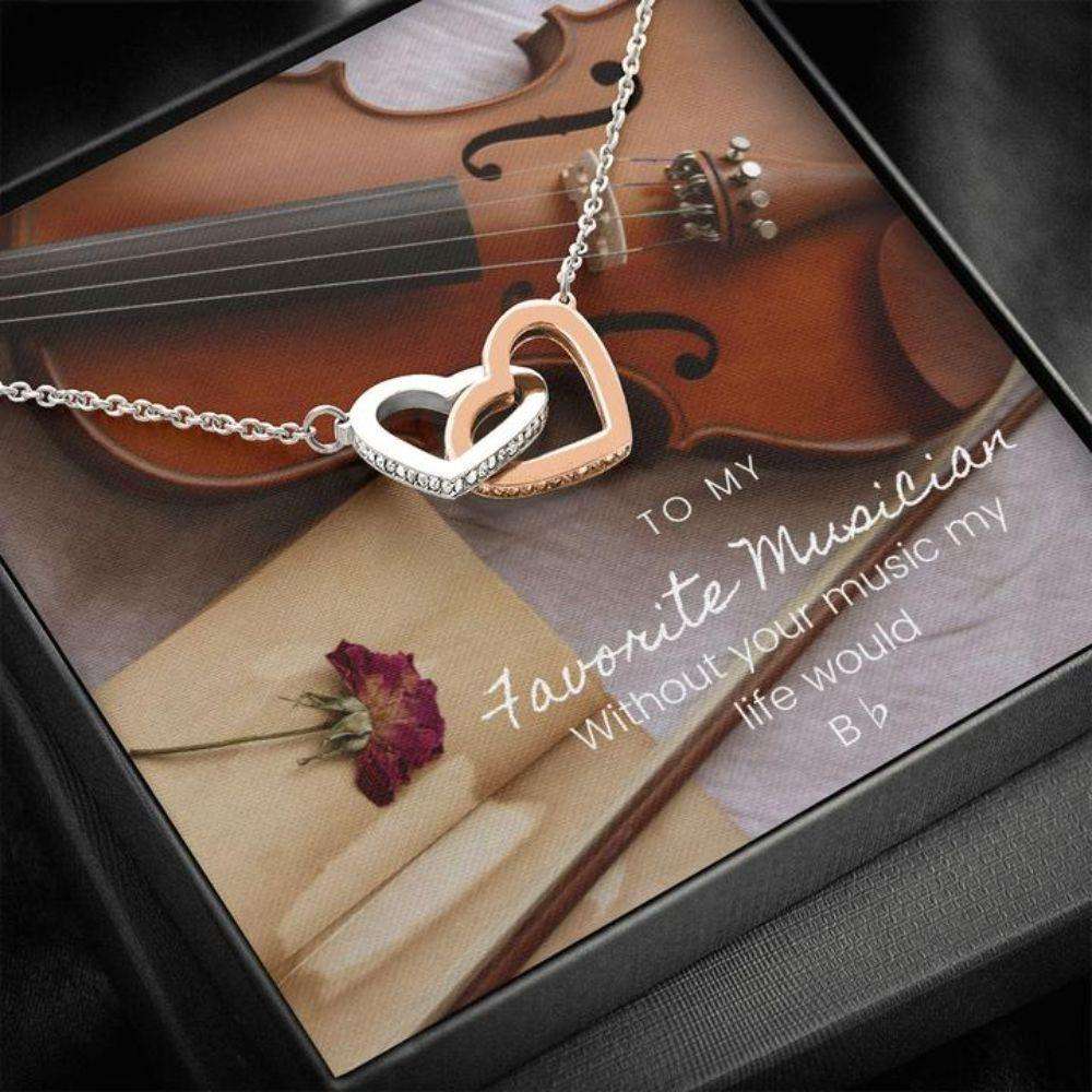 Friend Necklace, Musician Violin Necklace “ Gift Necklace With Message Card Gifts For Friend Rakva