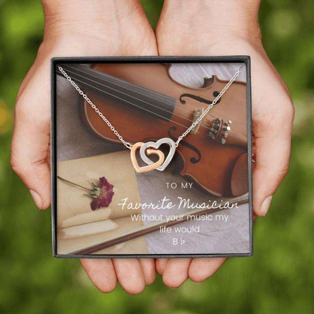 Friend Necklace, Musician Violin Necklace “ Gift Necklace With Message Card Gifts For Friend Rakva