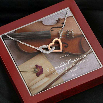 Friend Necklace, Musician Violin Necklace “ Gift Necklace With Message Card Gifts For Friend Rakva