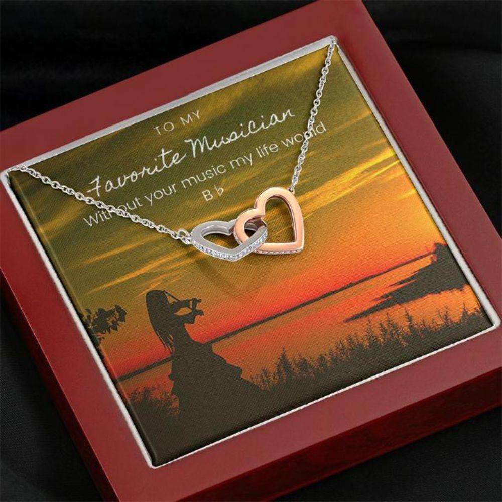 Friend Necklace, Musician Violin Silhouette Necklace “ Gift Necklace With Message Card Gifts For Friend Rakva