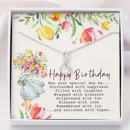 Friend Necklace, Necklace For Birthday “ Birthday Wish Message Card Gifts For Friend Rakva