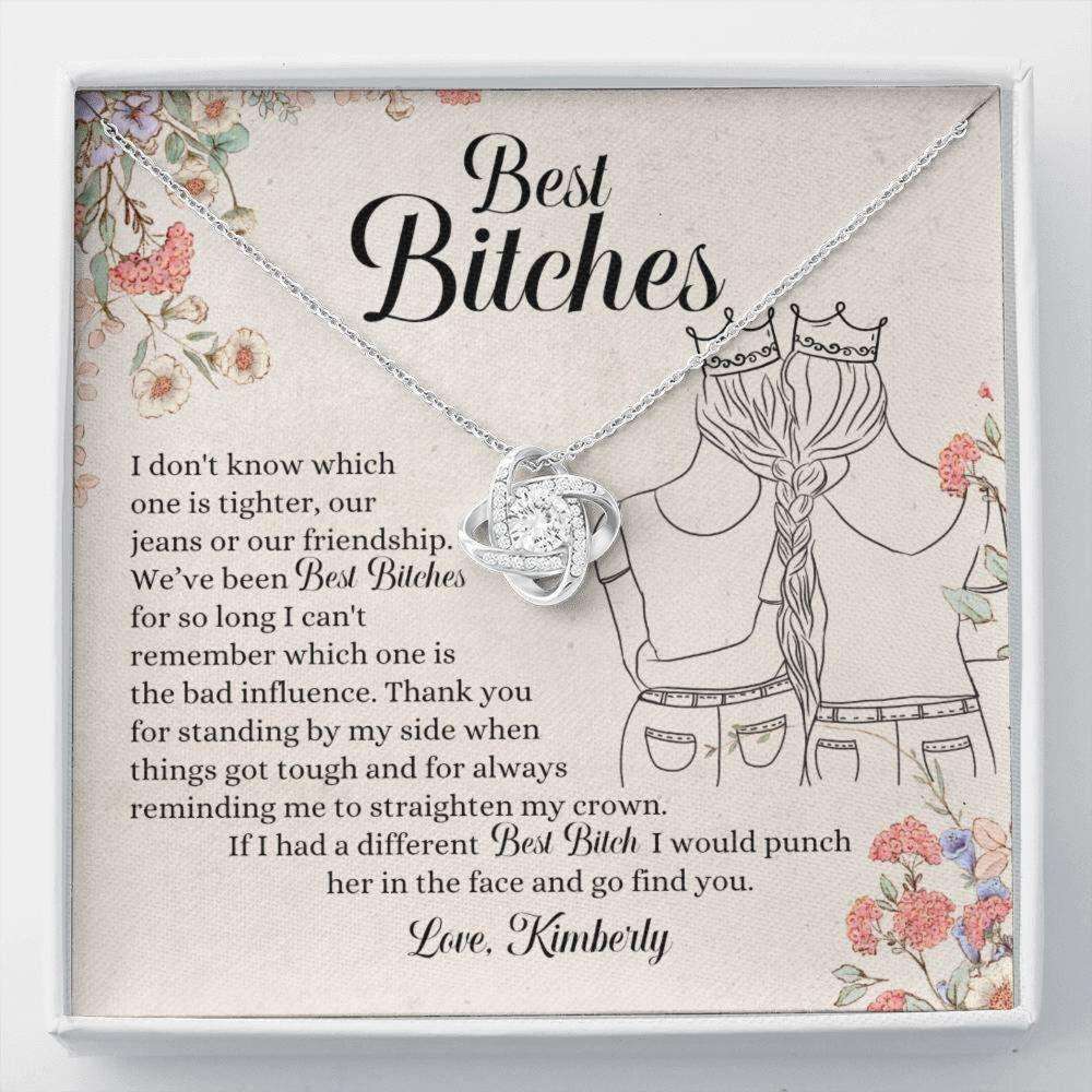 Friend Necklace, Personalized Necklace Best Bitches Gift “ I Would Punch Her In The Face Custom Name Gifts For Friend Rakva