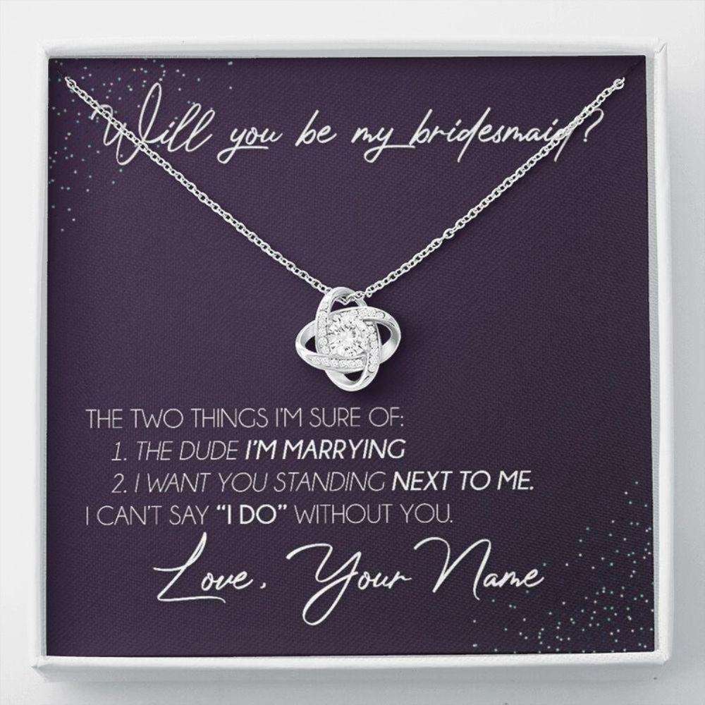 Friend Necklace, Personalized Necklace Bridesmaid Proposal Gift, Will You Be My Bridesmaid Custom Name Gifts For Friend Rakva