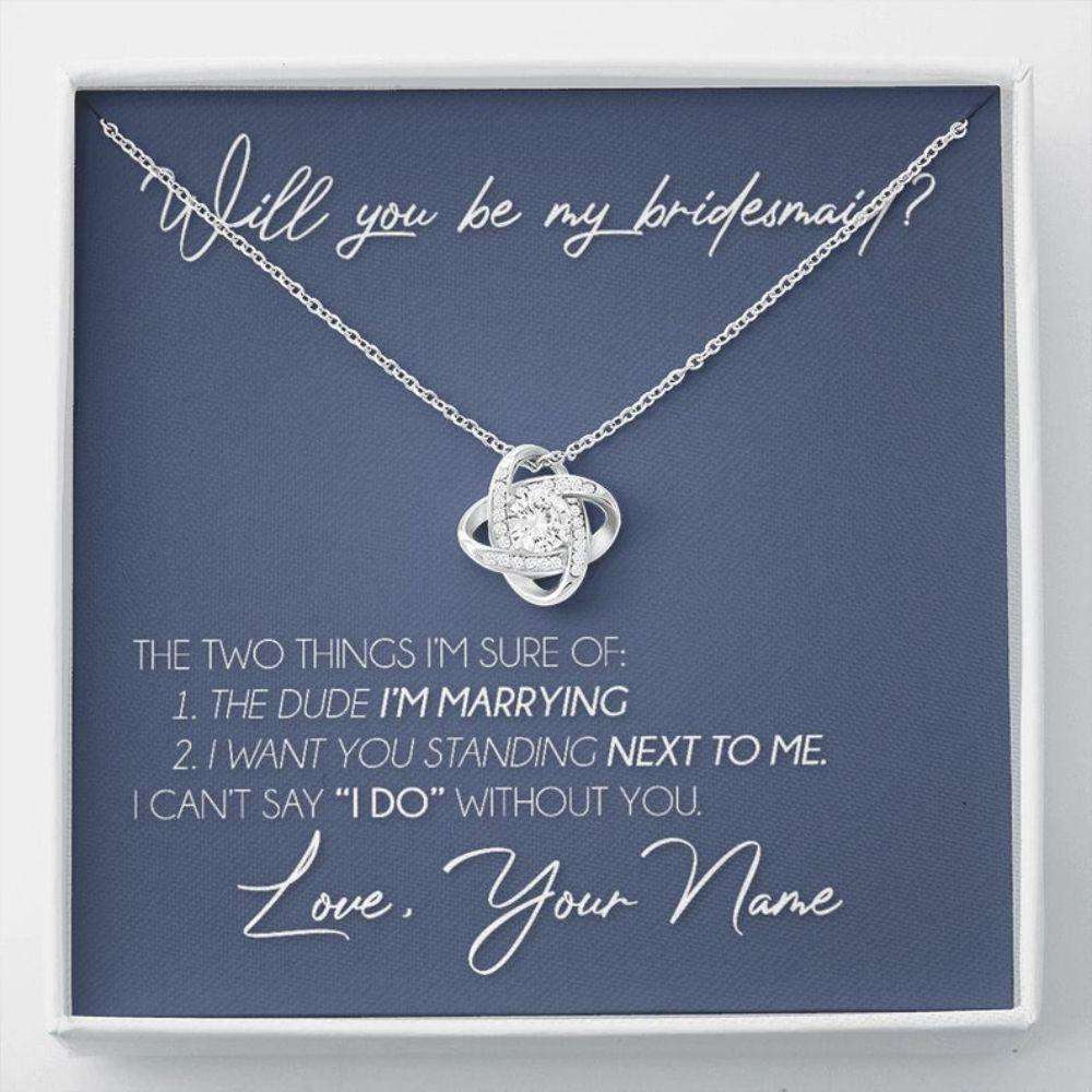 Friend Necklace, Personalized Necklace Bridesmaid Proposal Gift, Will You Be My Bridesmaid Custom Name Gifts For Friend Rakva