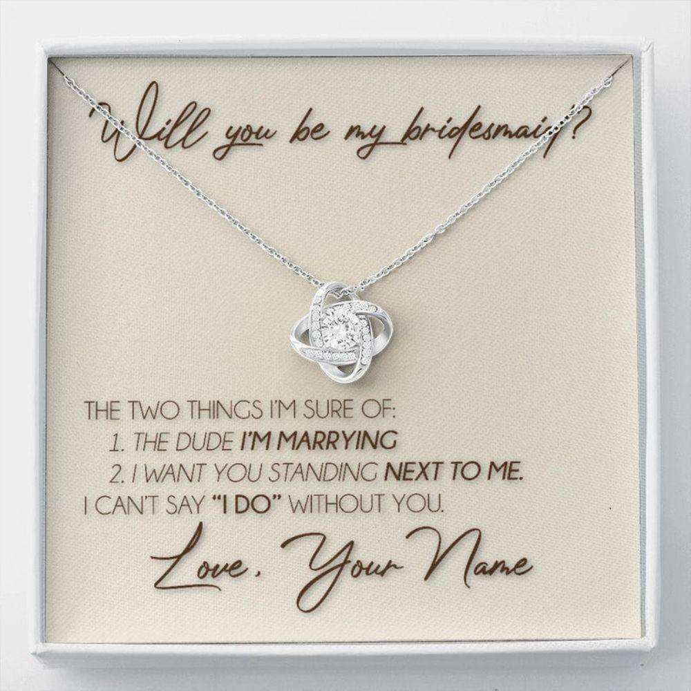 Friend Necklace, Personalized Necklace Bridesmaid Proposal Gift, Will You Be My Bridesmaid Custom Name Gifts For Friend Rakva