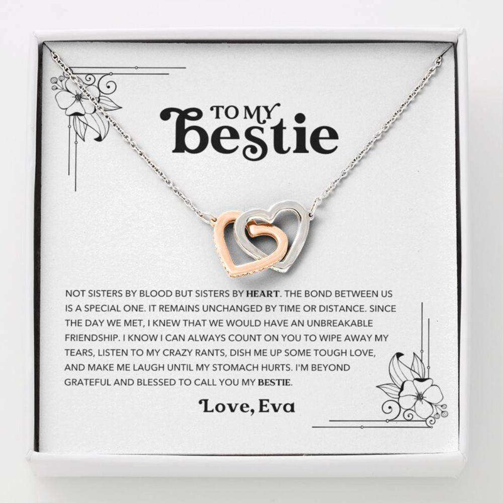 Friend Necklace, Personalized Necklace To My Bestie “ Gift For Bff Best Friend Bestie Sister Custom Name Gifts For Friend Rakva