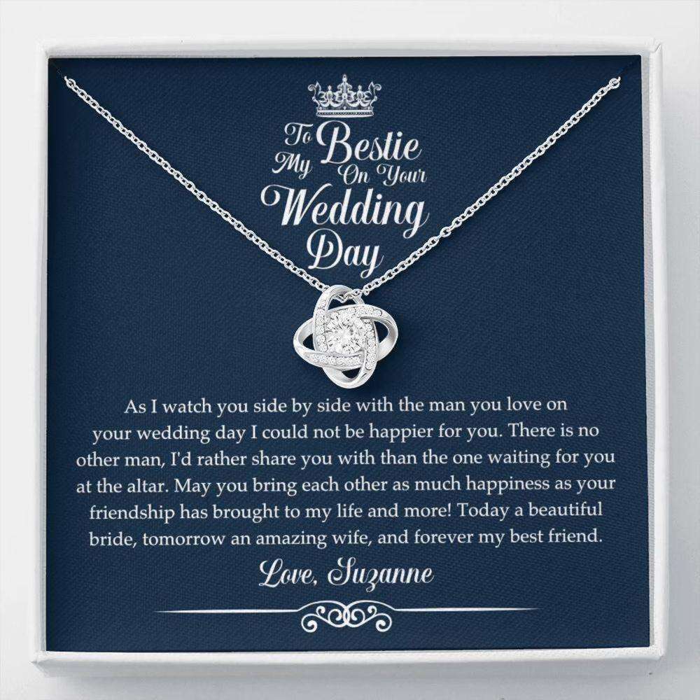 Friend Necklace, Personalized Necklace To My Bestie On Your Wedding Day “ Gift For Bestie Wedding Gift, Bridal Shower Custom Name Gifts For Friend Rakva