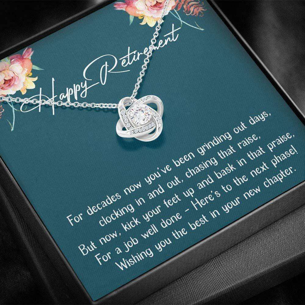 Friend Necklace, Retirement Gift Necklace “ Jewelry From Coworkers “ Love Knots, White, Fits Gifts For Friend Rakva