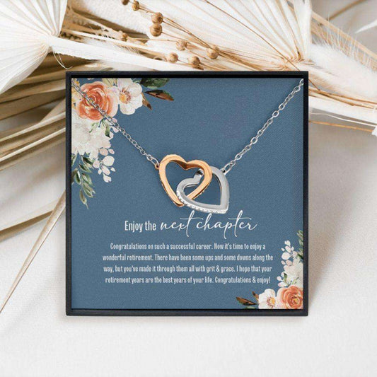 Friend Necklace, Retirement Gifts For Women, Retirement Necklace For Colleagues, Leave Job, Retirement Party Gift, Two Heats Gifts For Friend Rakva