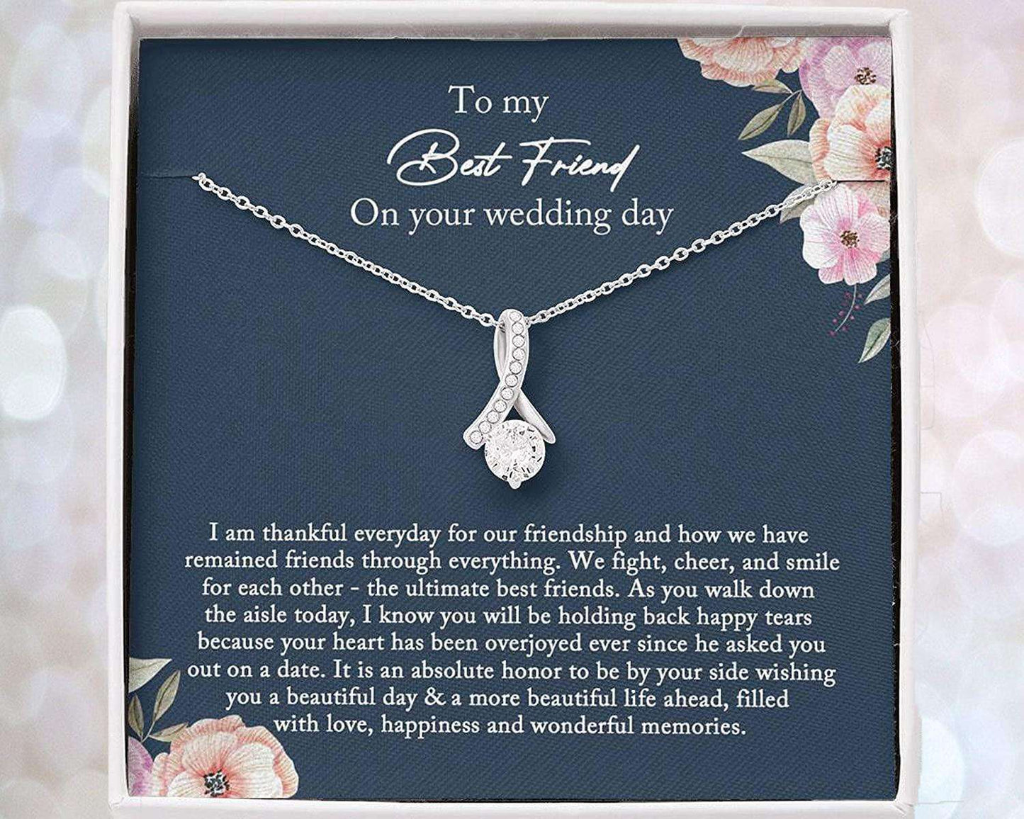 Friend Necklace, Sister Necklace, Best Friend Necklace Gift To Bride From Maid Of Honor, Wedding Day Gifts For Friend Rakva