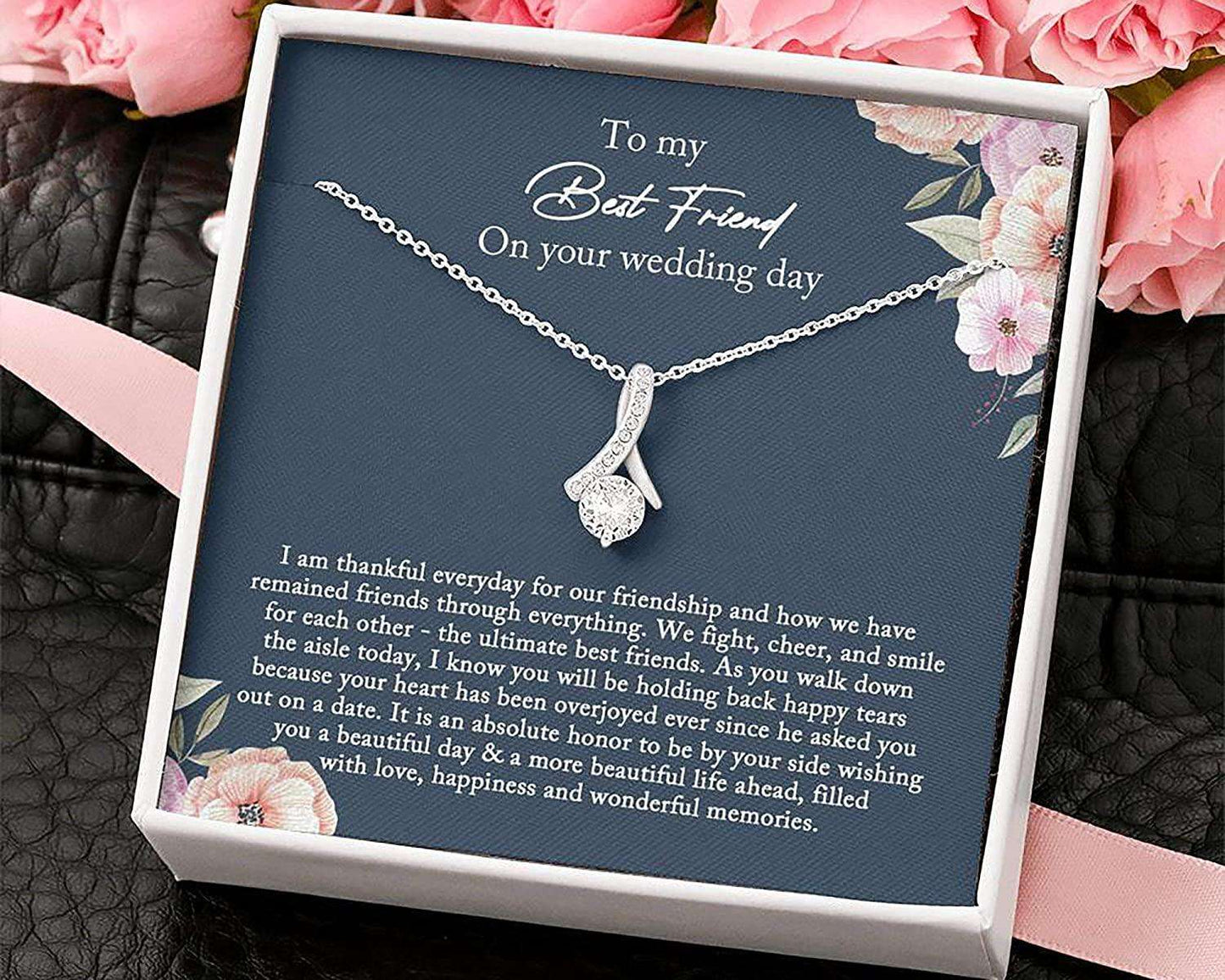 Friend Necklace, Sister Necklace, Best Friend Necklace Gift To Bride From Maid Of Honor, Wedding Day Gifts For Friend Rakva