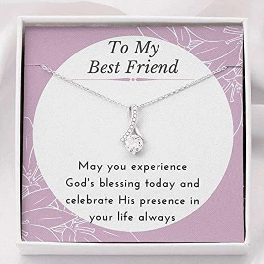 Friend Necklace, Sister Necklace, To My Best Friend Thank You Necklace “ May You Experience God’S Blessing Today And Celebrate Gifts For Friend Rakva