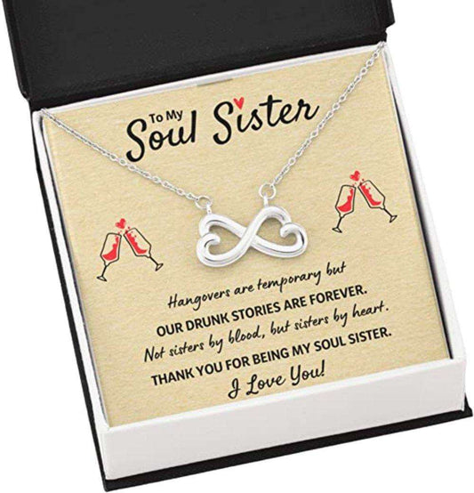 Friend Necklace, Sister Necklace, To My Soul Sister Œour Drunk Stories Are Forever” Infinity Necklace. Gift For Best Friend Gifts For Friend Rakva