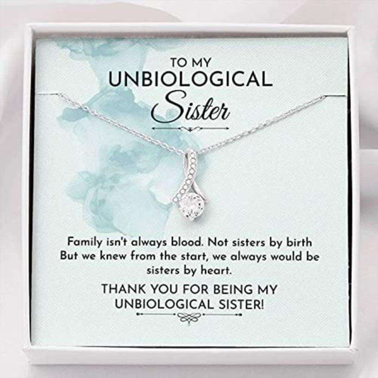 Friend Necklace, Sister Necklace, To My Unbiological Sister Best Friend Necklace “ Family Isn’T Always Blood Gifts For Friend Rakva