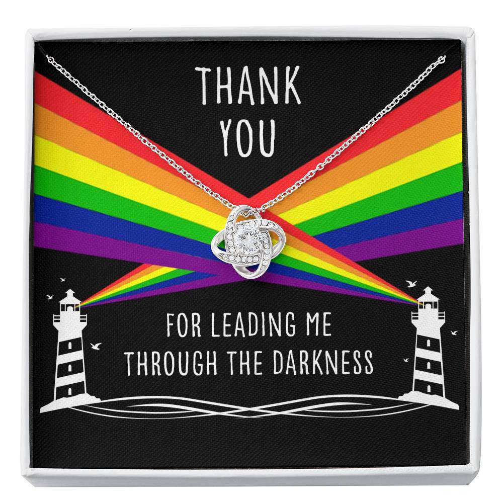 Friend Necklace, Thank You For Leading Me Through The Darkness “ Lesbian Gay Lgbtq Love Knot Necklace Friendship Day Rakva