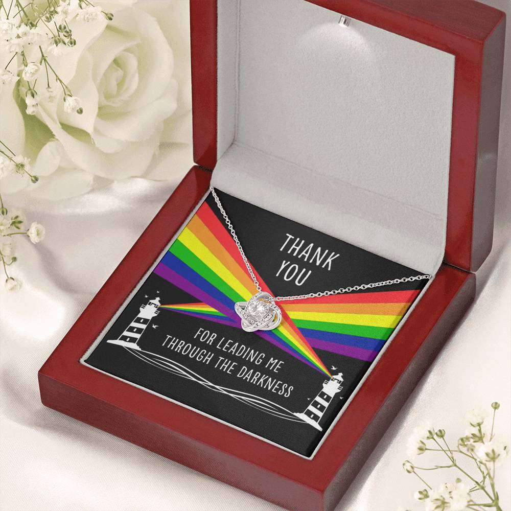 Friend Necklace, Thank You For Leading Me Through The Darkness “ Lesbian Gay Lgbtq Love Knot Necklace Friendship Day Rakva