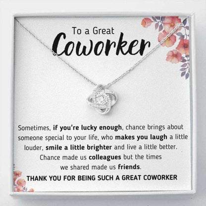 Friend Necklace, To A Great Coworker Œa Little Better” Love Knot Necklace Gift Gifts For Friend Rakva