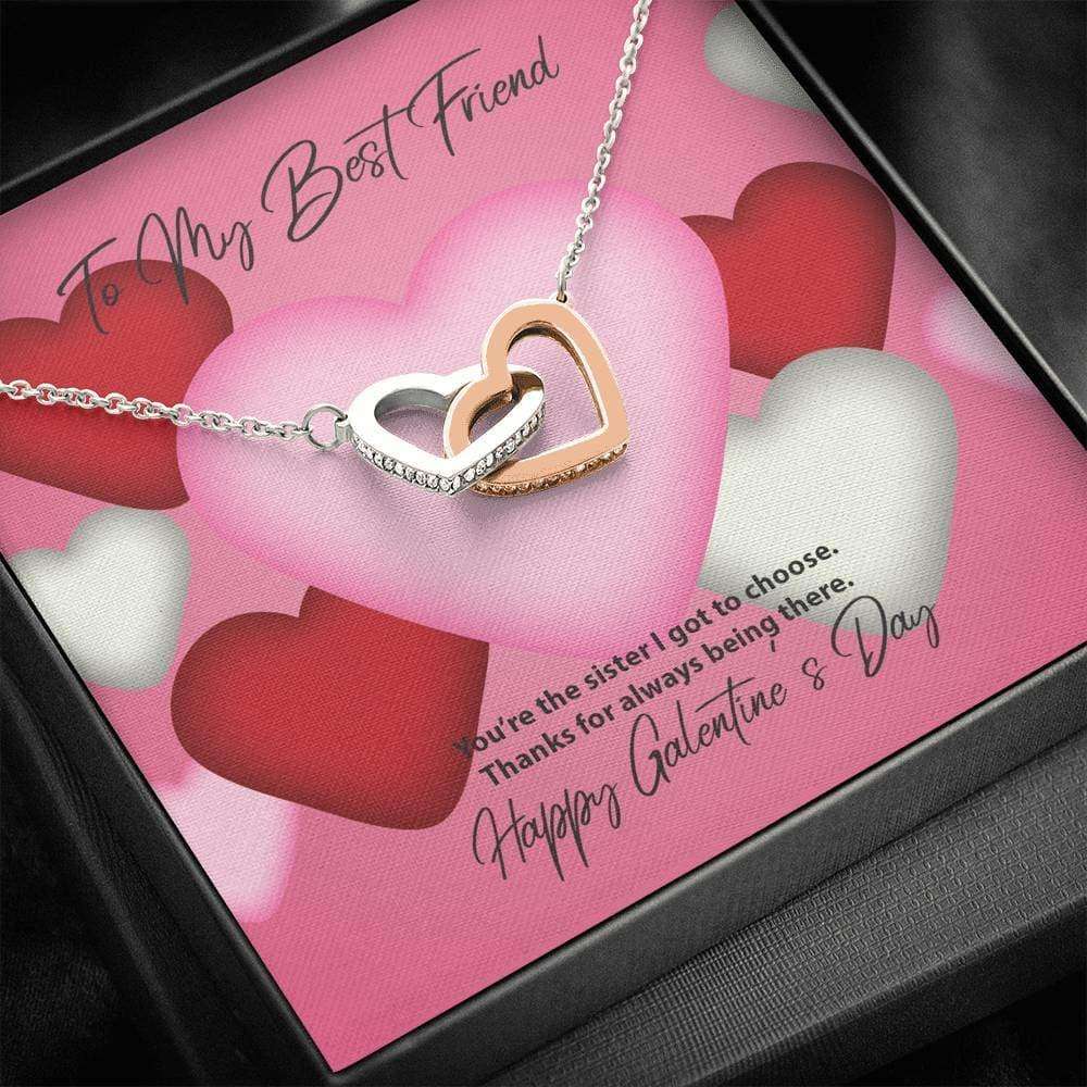 Friend Necklace, To My Best Friend Galentine’S Day Interlocking Hearts Necklace Gifts For Friend Rakva