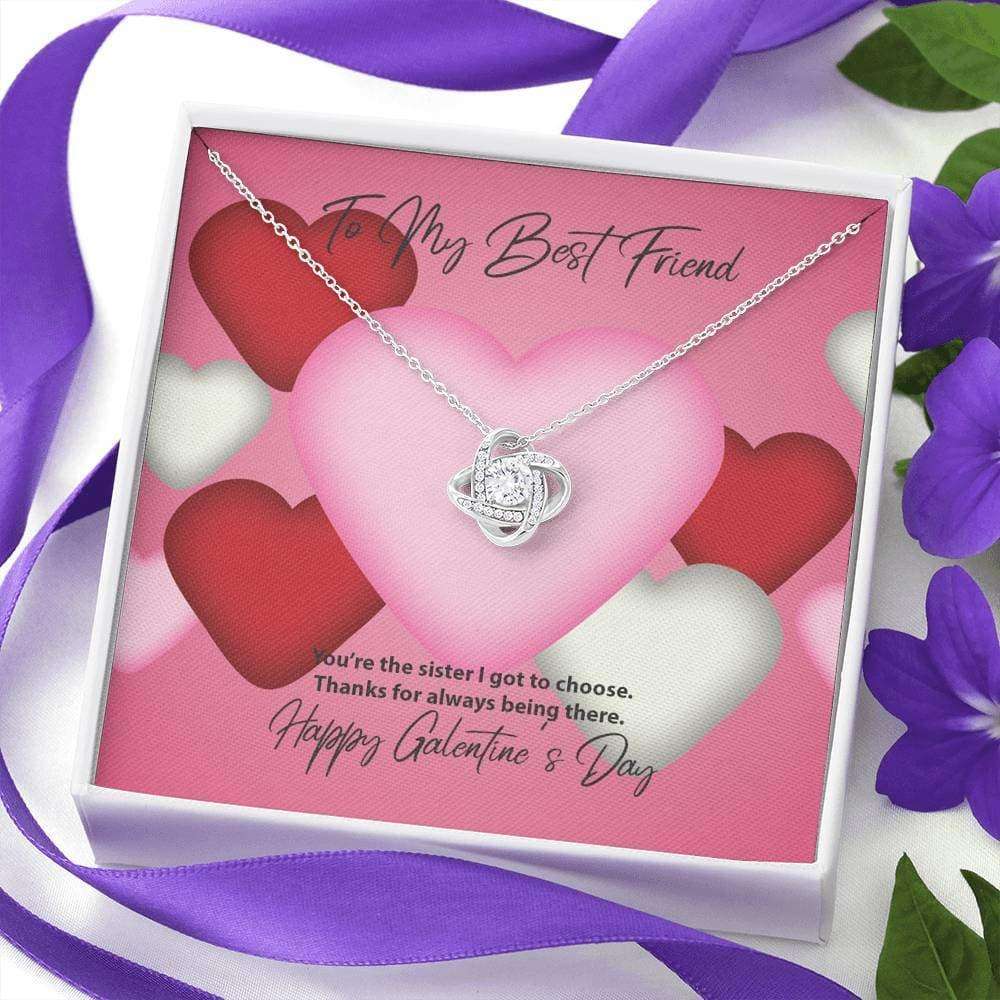 Friend Necklace, To My Best Friend Galentine’S Day Love Knot Necklace Gifts For Friend Rakva