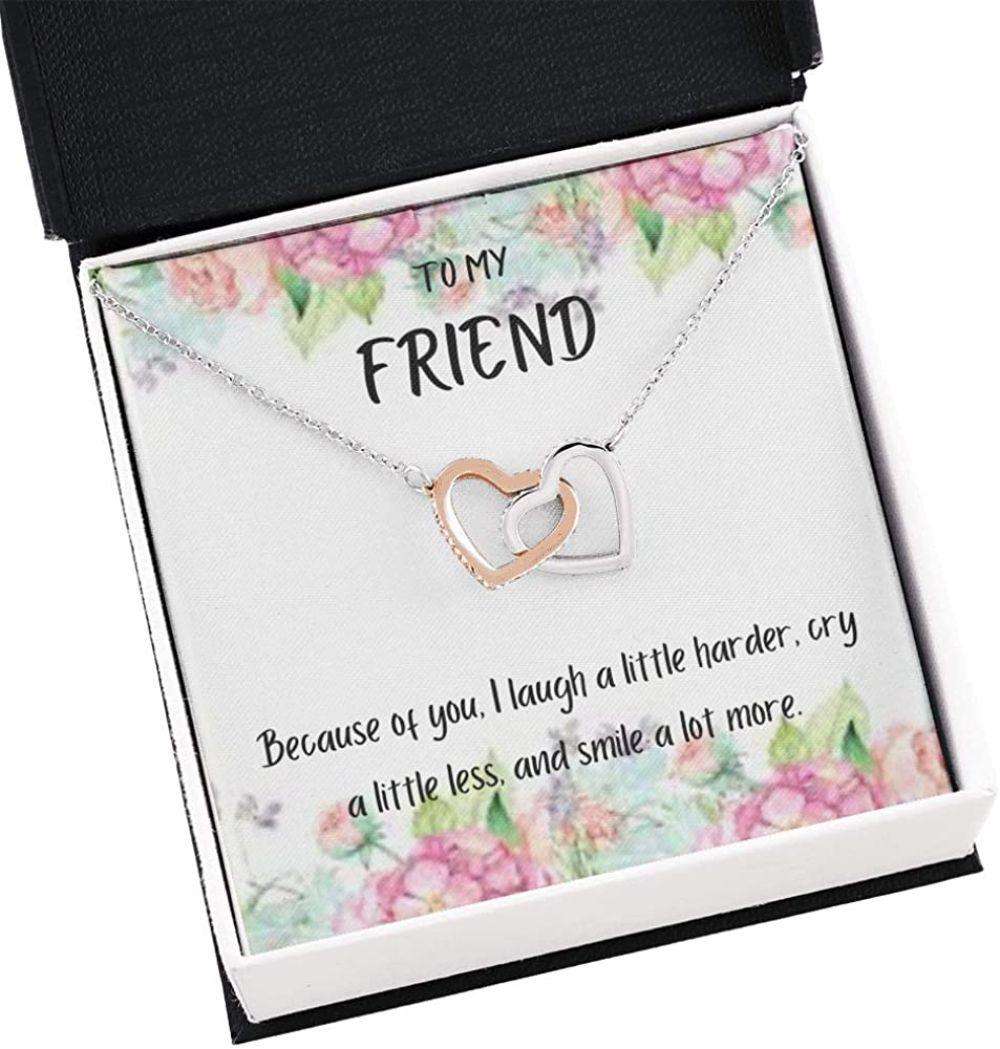 Friend Necklace, To My Best Friend Necklace Gift “ Because Of You “ Thank You Gift Necklace Gifts For Friend Rakva