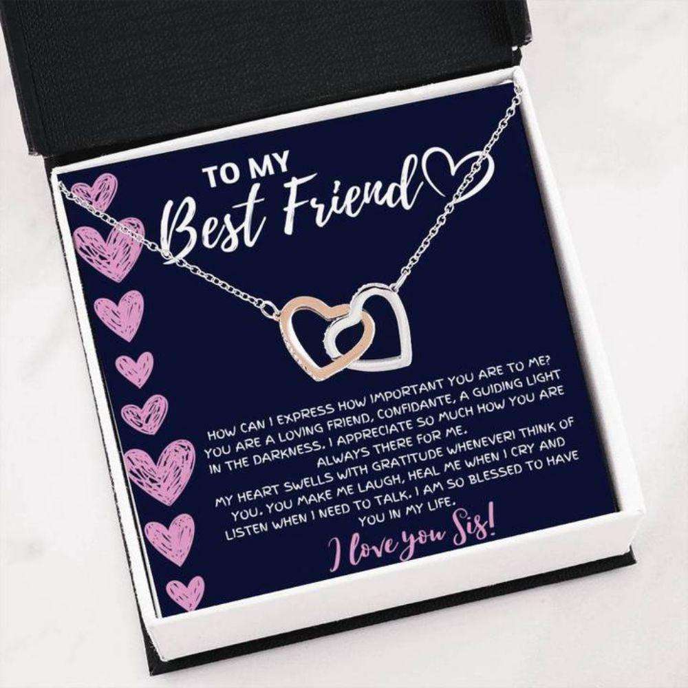 Friend Necklace, To My Best Friend Œblessed To Have You In My Life” Interlocking Heart Gift Gifts For Friend Rakva