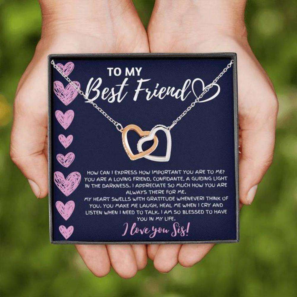 Friend Necklace, To My Best Friend Œblessed To Have You In My Life” Interlocking Heart Gift Gifts For Friend Rakva