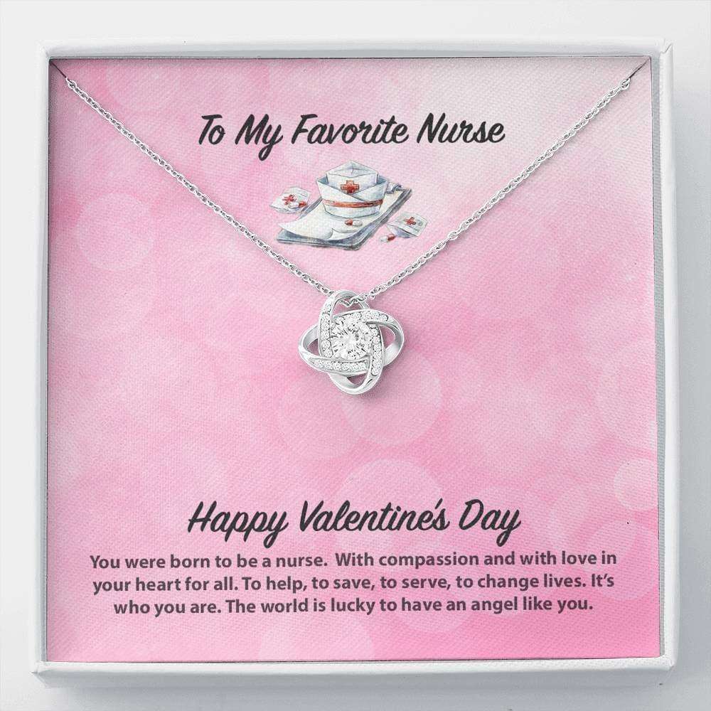 Friend Necklace, To My Favorite Nurse Valentine’S Day Love Knot Necklace Gifts For Friend Rakva