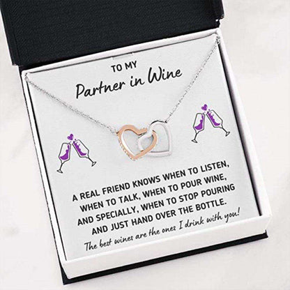 Friend Necklace, To My Partner In Wine Œhand Over The Bottle” Necklace. Gift For Best Friend Soul Sister Girlfriend Sisters Gifts For Friend Rakva