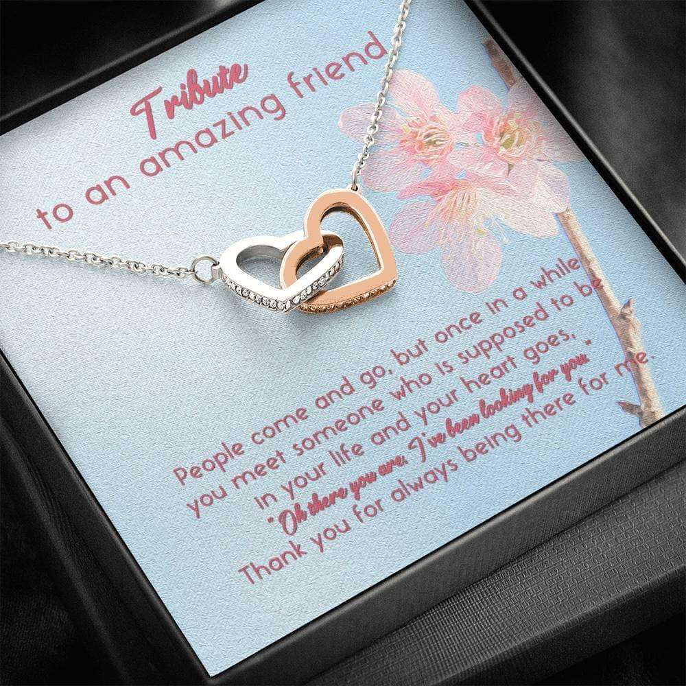 Friend Necklace, Tribute To An Amazing Friend Interlocking Hearts Necklace Gifts For Friend Rakva