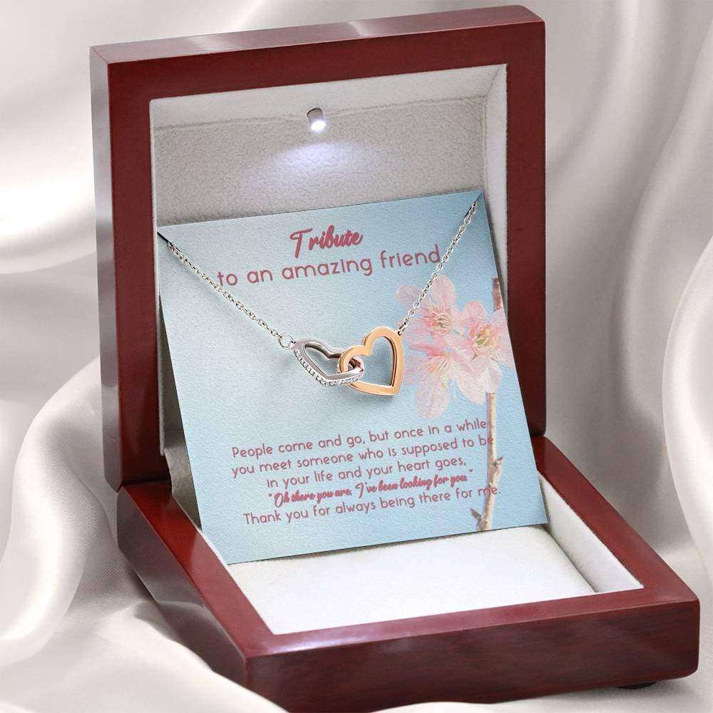 Friend Necklace, Tribute To An Amazing Friend Interlocking Hearts Necklace Gifts For Friend Rakva