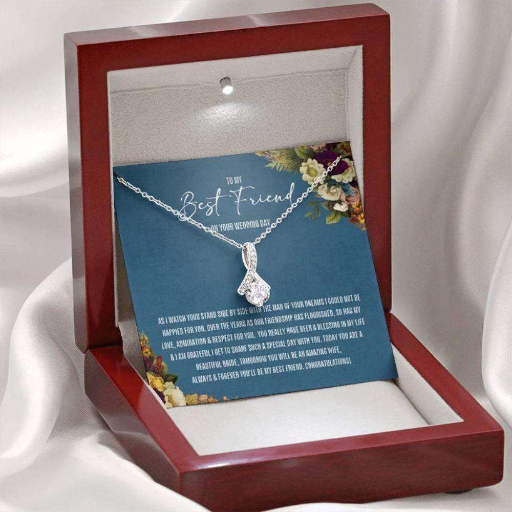 Friend Necklace, Wedding Day Gift To Bride, To My Best Friend Cz Necklace Bride Gift For Bestfriend Gift For Bride Rakva