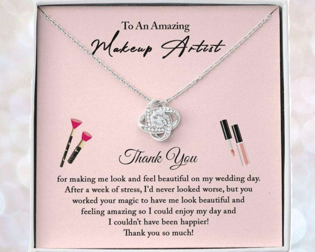 Friend Necklace, Wedding Makeup Artist Necklace Gift, Thank You From Bride Gifts For Friend Rakva