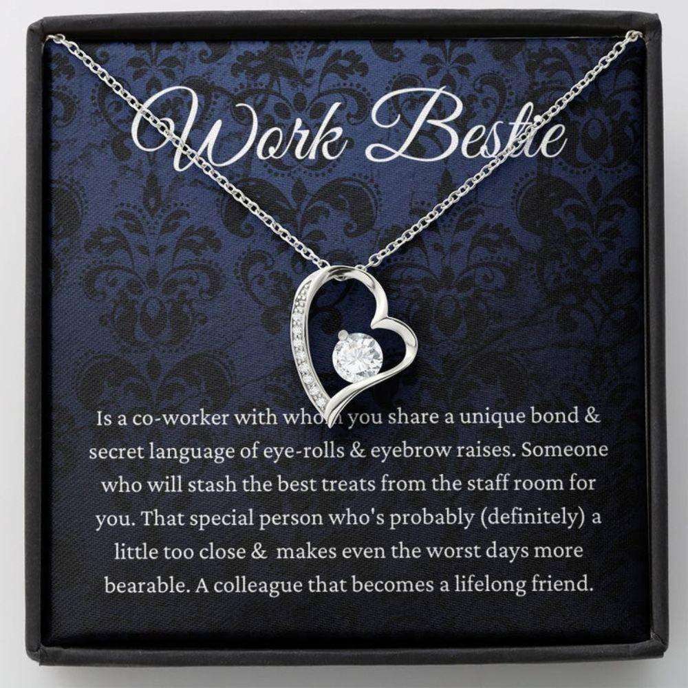 Friend Necklace, Work Bestie Necklace Funny Gift, Coworker Leaving Gift, Best Work Friend Necklace Gifts For Friend Rakva