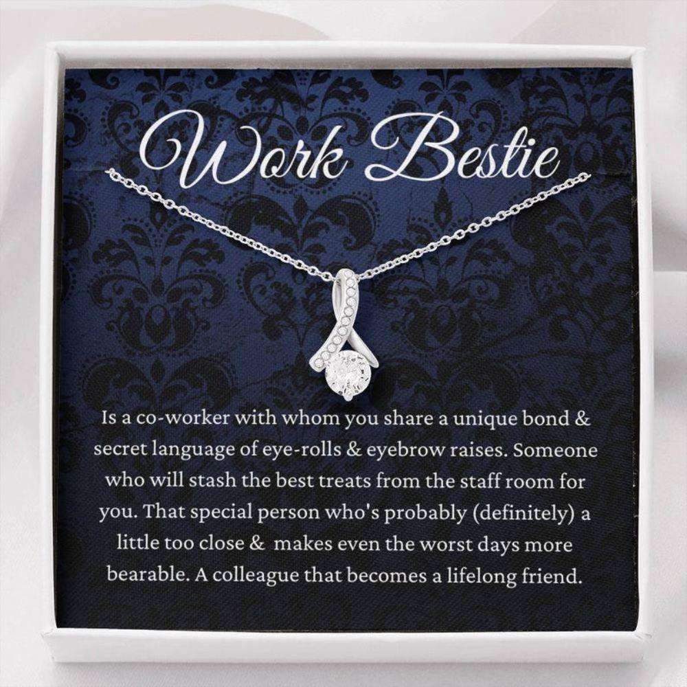 Friend Necklace, Work Bestie Necklace Funny Gift, Coworker Leaving Gift, Best Work Friend Necklace Gifts For Friend Rakva