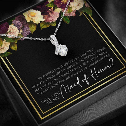 Friend Necklace,Maid Of Honor Proposal Necklace Gift, Will You Be My Maid Of Honor Necklace Gifts For Friend Rakva