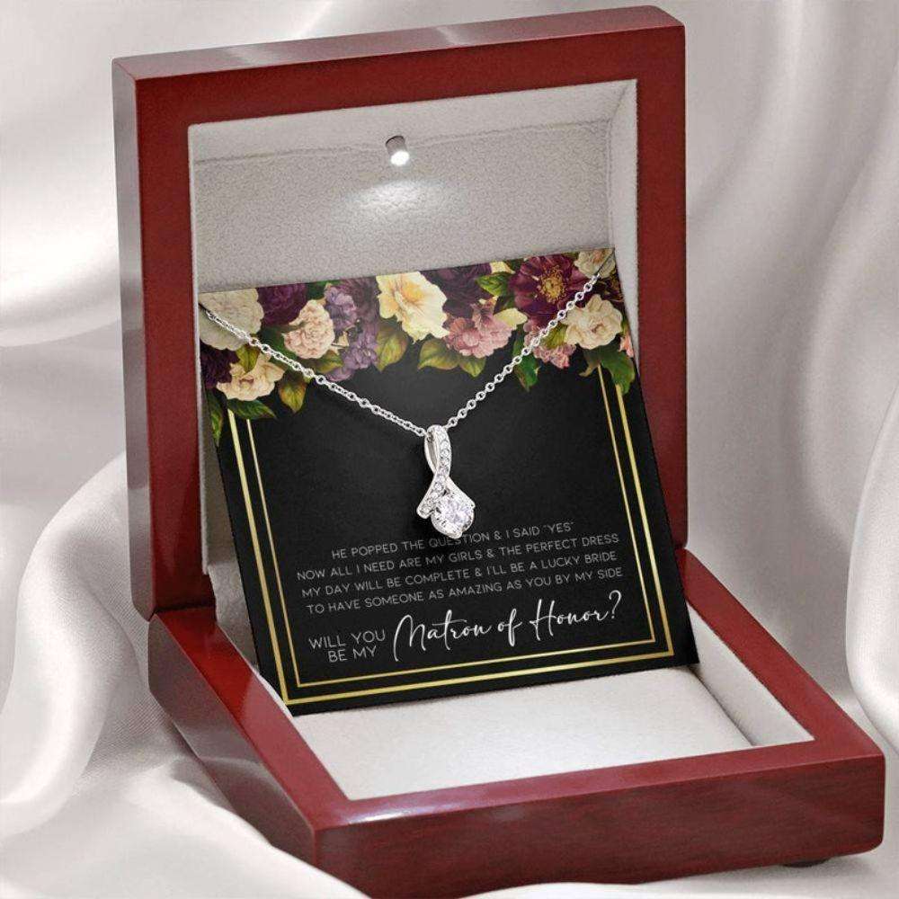 Friend Necklace,Matron Of Honor Proposal, Will You Be My Matron Of Honor Beauty Necklace Gifts For Friend Rakva