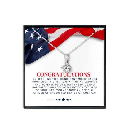 Friend Necklace,New Citizen Of The Usa Necklace Gift, Us Naturalization Citizenship Gift, Citizenship Gift, New Citizen Gift Gifts For Friend Rakva