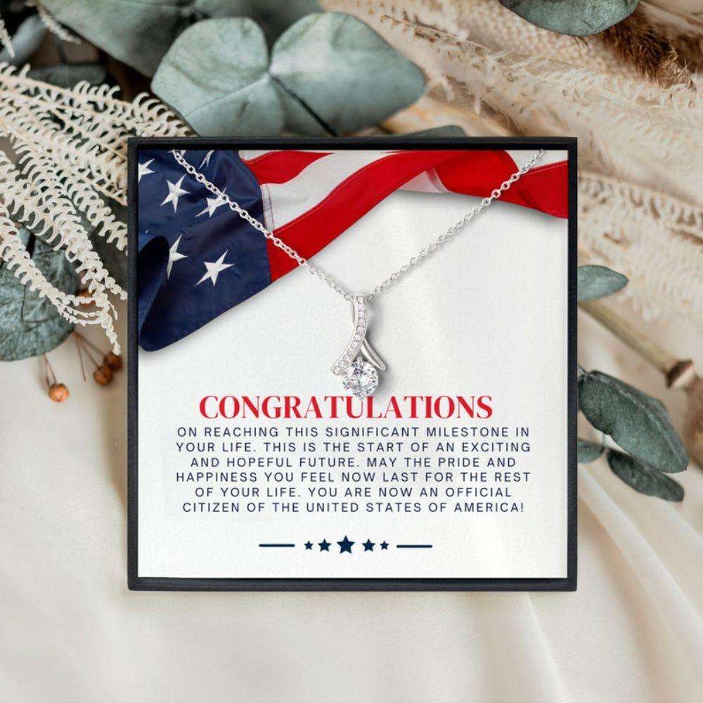 Friend Necklace,New Citizen Of The Usa Necklace Gift, Us Naturalization Citizenship Gift, Citizenship Gift, New Citizen Gift Gifts For Friend Rakva