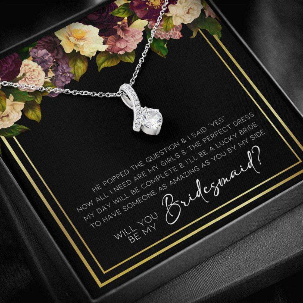 Friend Necklace,Will You Be My Bridesmaid Necklace & Gift Box, Bridesmaid Proposal, Wedding Day Alluring Beauty Necklace Gifts For Friend Rakva