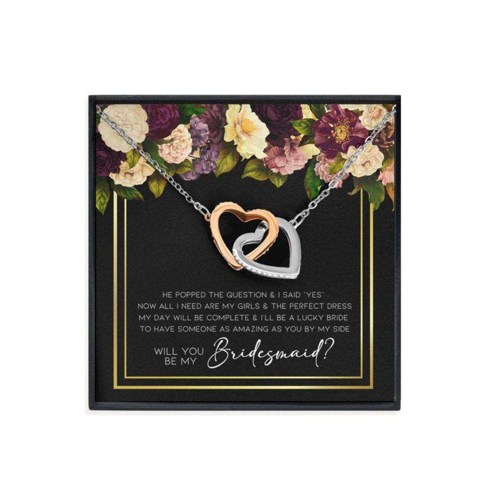 Friend Necklace,Will You Be My Bridesmaid Necklace & Gift Box, Bridesmaid Proposal, Wedding Day Hearts Necklace Gifts For Friend Rakva